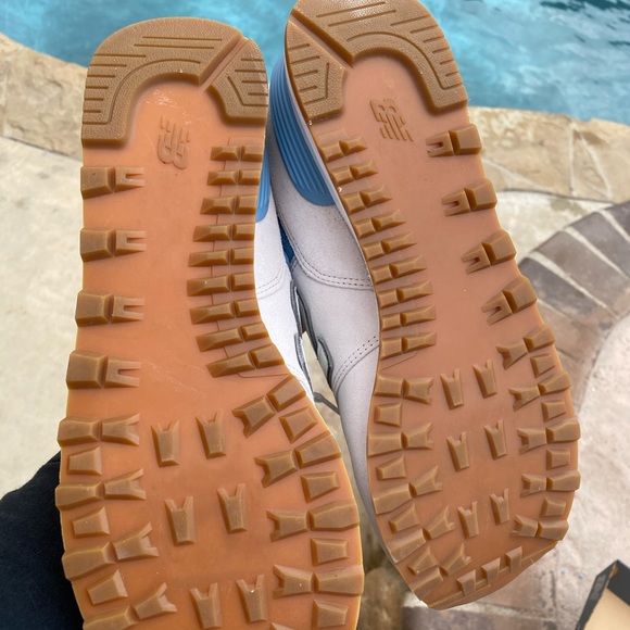 New Balance 574 v 2 Essentials Grey Pink Suede - Picture 6 of 10